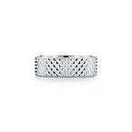Diamond Point wide ring in sterling silver. - Size 10 1/2