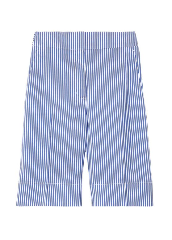 Striped Silk Tailored Shorts, , hi-res