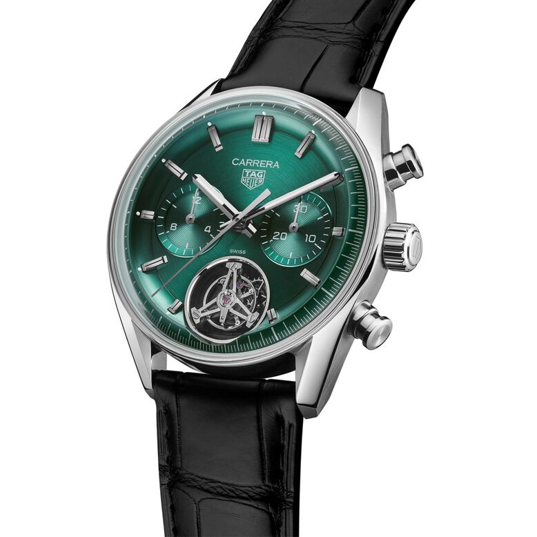 Carrera Chronograph Tourbillon 42mm Mens Watch Green, , hi-res