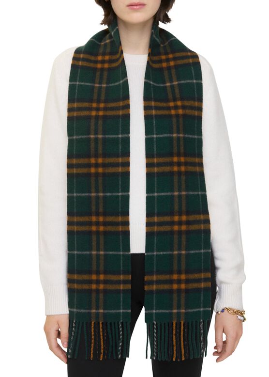 Narrow Check Cashmere Scarf, , hi-res