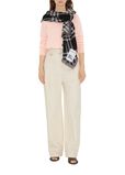 Wide Check Wool Silk Scarf, , hi-res