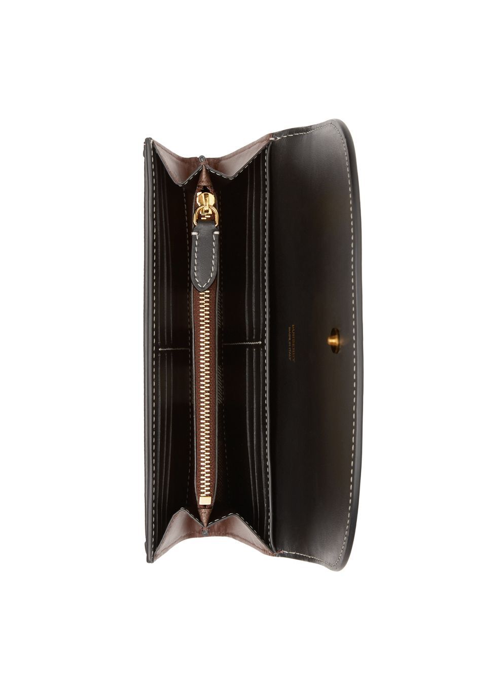 London check and leather continental on sale wallet