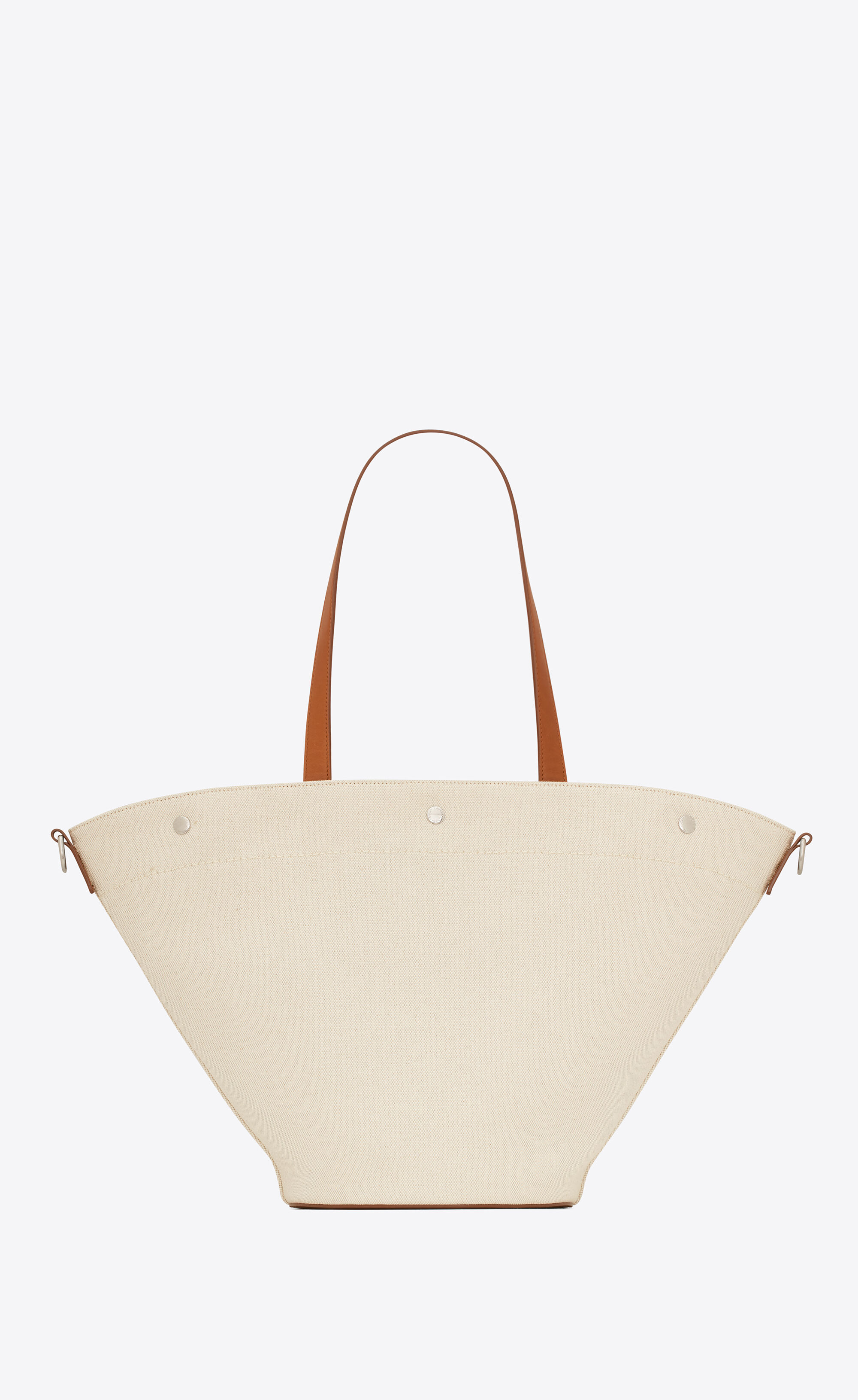 rive gauche tote bag in canvas and vintage leather