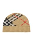 Check Cashmere Blend Beanie, , hi-res
