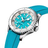 Superocean Automatic 36 Stainless Steel Turquoise Rubber Watch, , hi-res