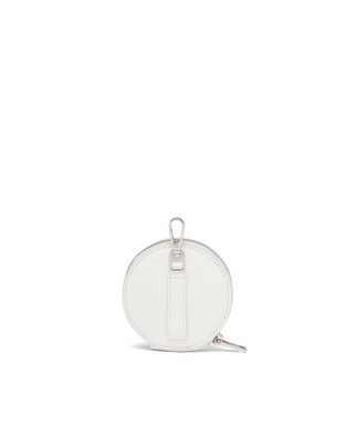 Brushed leather round mini-pouch, , hi-res