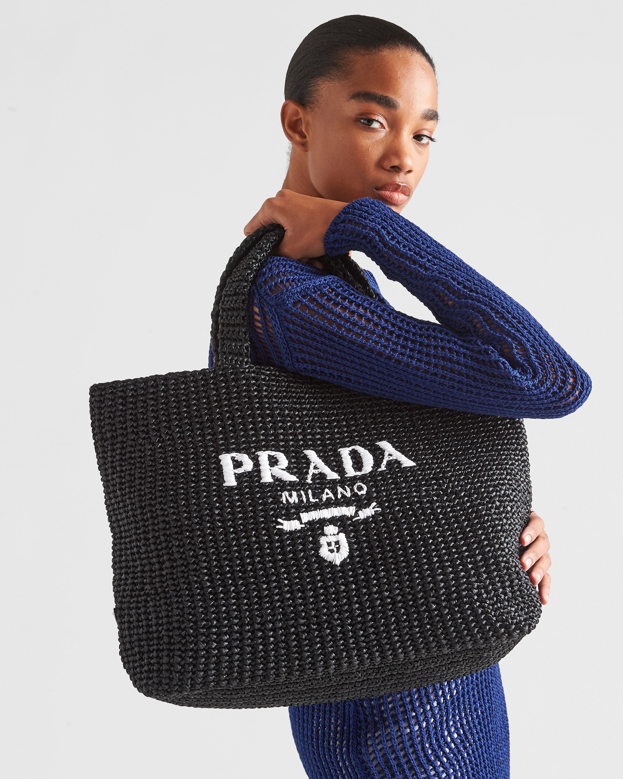 Prada gingham tote hot sale