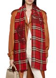 Wide EKD Check Wool Silk Scarf, , hi-res