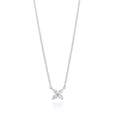 Tiffany Victoria® pendant in platinum with diamonds, small
