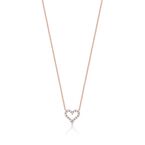 Diamond heart pendant in 18k rose gold, mini. - Size Mini