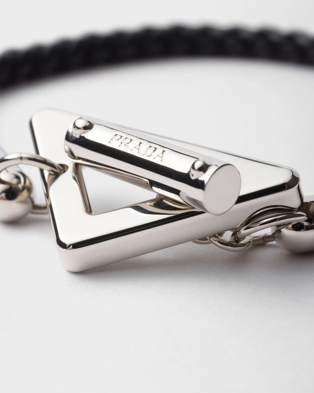 Braided nappa leather bracelet, , hi-res