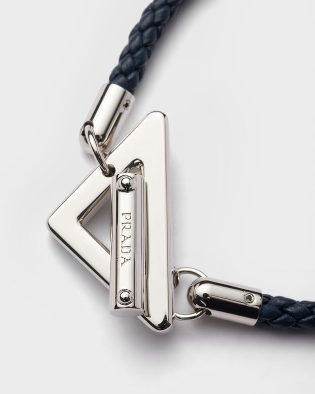 Braided nappa leather bracelet, , hi-res