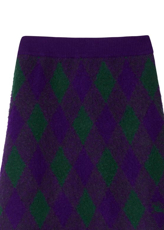 Argyle Wool Skirt, , hi-res