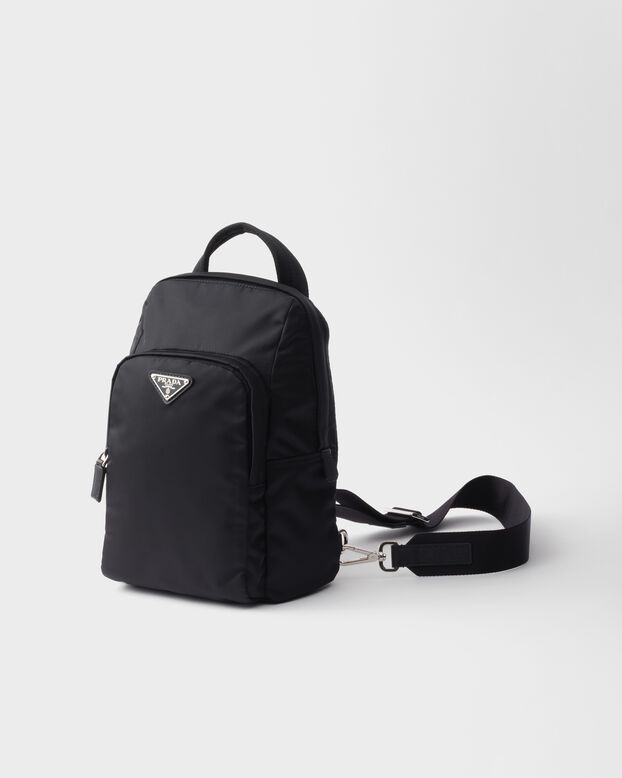 Re-Nylon and Saffiano leather backpack, , hi-res