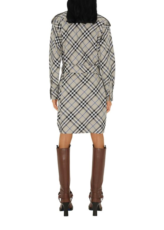 Check Cotton Shirt Dress, , hi-res