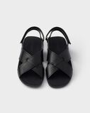 Dec&ograve; leather crisscross sandals, , hi-res