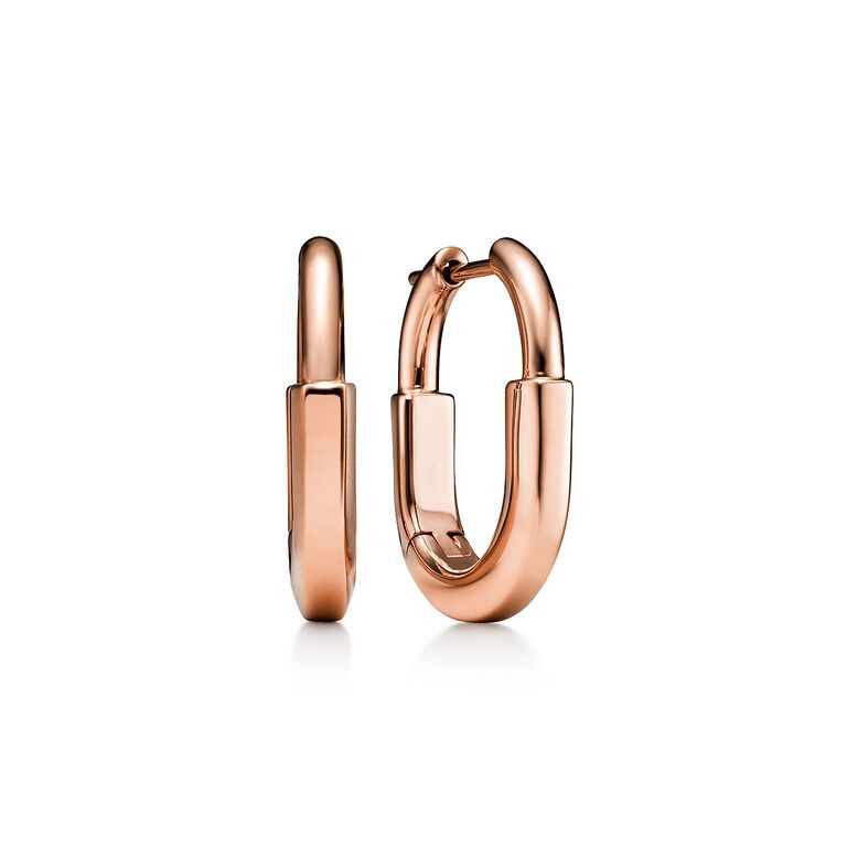 Tiffany Lock Small Earrings in Rose Gold, , hi-res