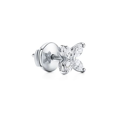 Tiffany Victoria&reg; earrings in platinum with diamonds, small, , hi-res