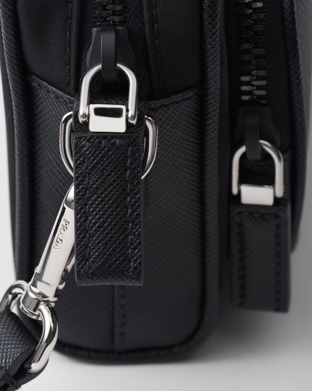 Re-Nylon and Saffiano leather shoulder bag, , hi-res