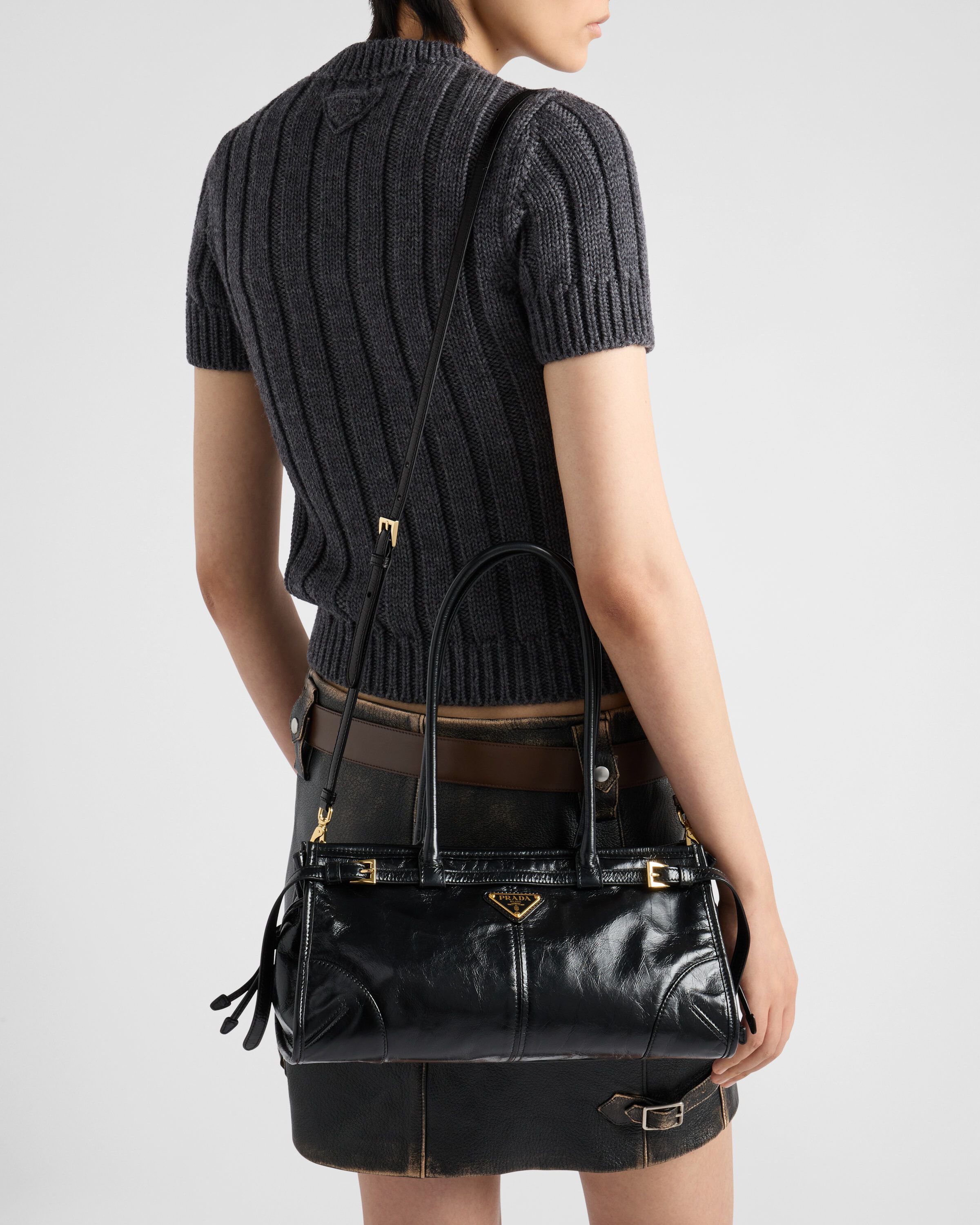 Prada Prada Bonnie medium leather handbag Top Handle | Heathrow