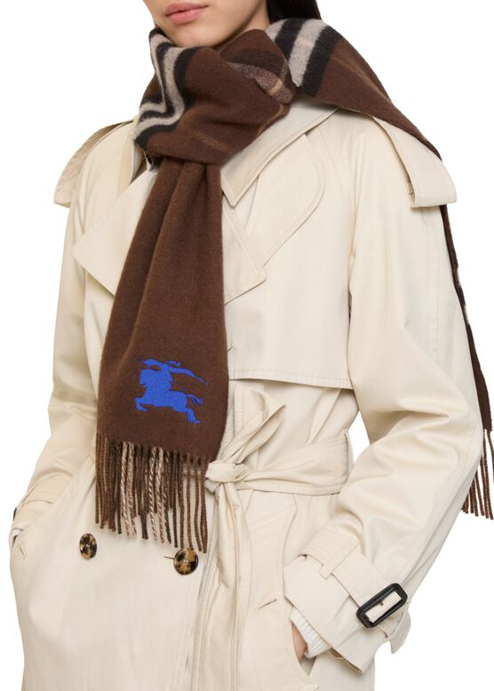 Reversible EKD Check Cashmere Scarf, , hi-res