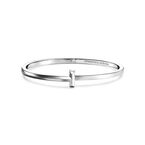 Tiffany T T1 Narrow Hinged Bangle in White Gold - Size Small