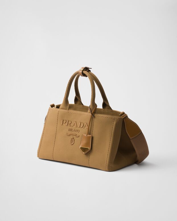 Prada Jardini&egrave;re large cotton canvas handbag, , hi-res