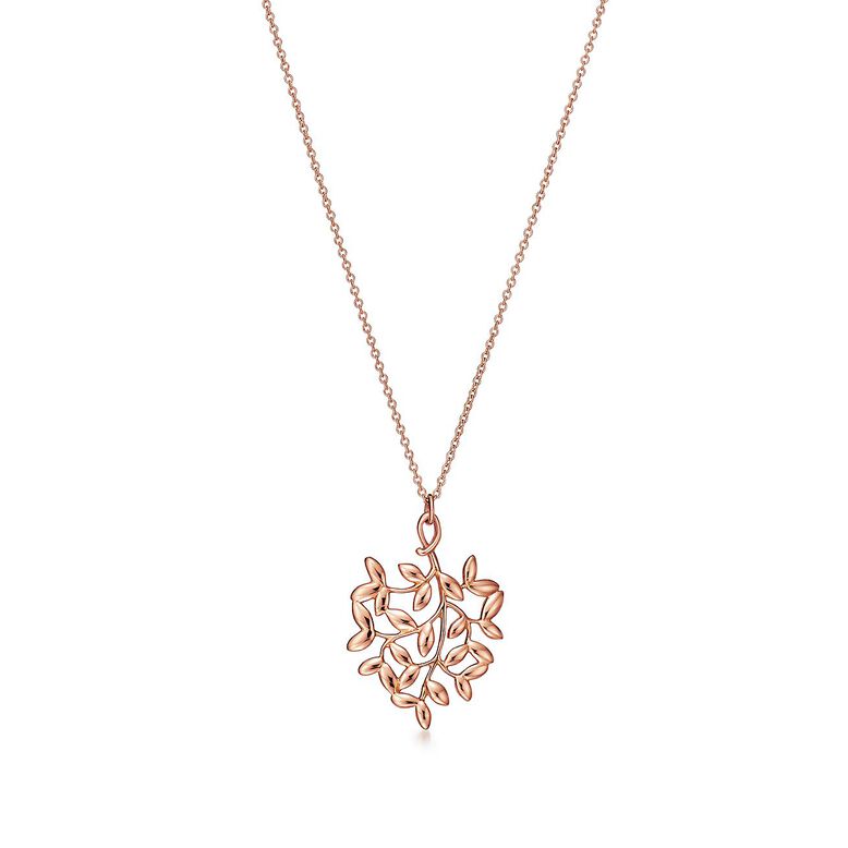 Paloma Picasso&reg; Olive Leaf pendant in 18k rose gold, small. - Size Small, , hi-res