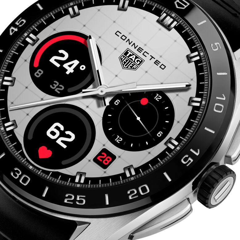 Connected Calibre E5 45mm Mens Watch Black Rubber Strap, , hi-res