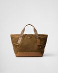 Re-Nylon and leather duffel bag