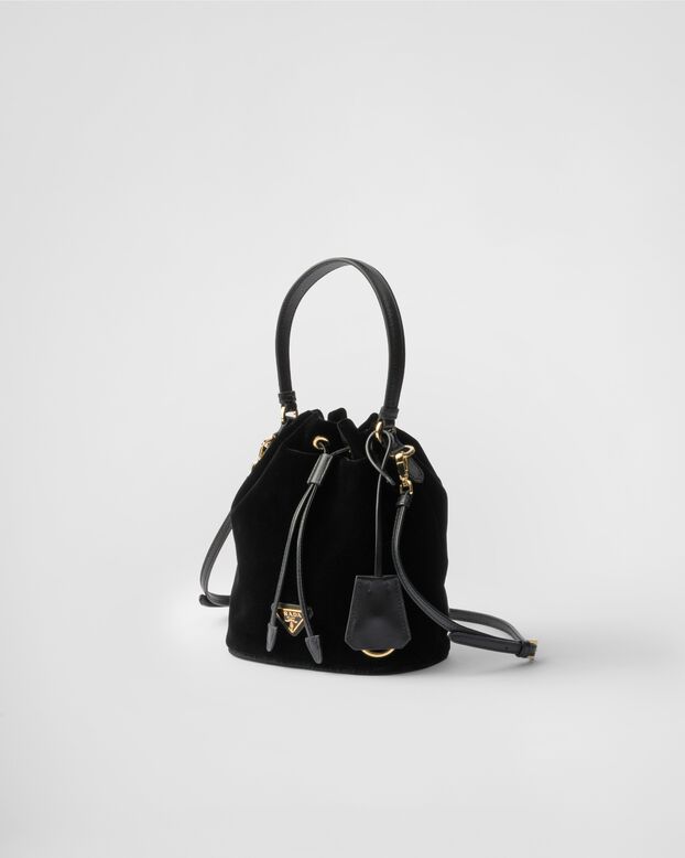 Velvet mini-bag with nappa leather details, , hi-res