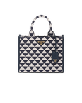 Small Prada Symbole embroidered fabric handbag