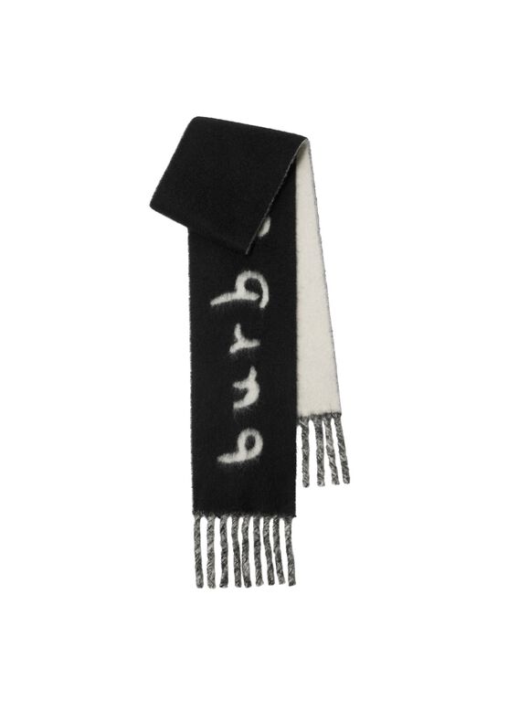 Reversible Logo Alpaca Wool Blend Scarf, , hi-res