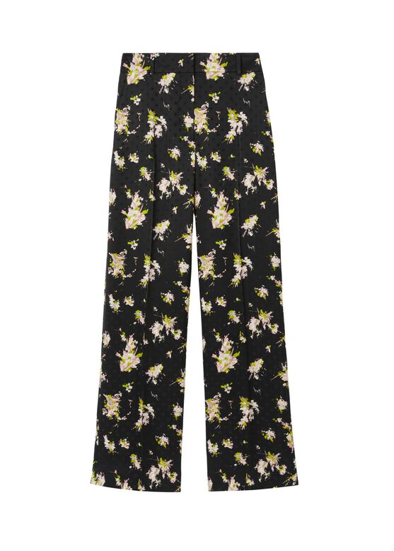 Floral Print Viscose Wide-leg Trousers, , hi-res