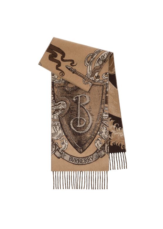 Etched Knight Cashmere Scarf, , hi-res