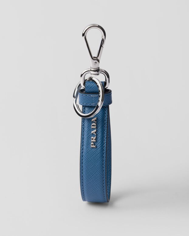 Saffiano leather keychain, , hi-res
