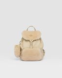 Re-Nylon and shearling backpack, , hi-res