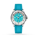 Superocean Automatic 36 Stainless Steel Turquoise Rubber Watch, , hi-res