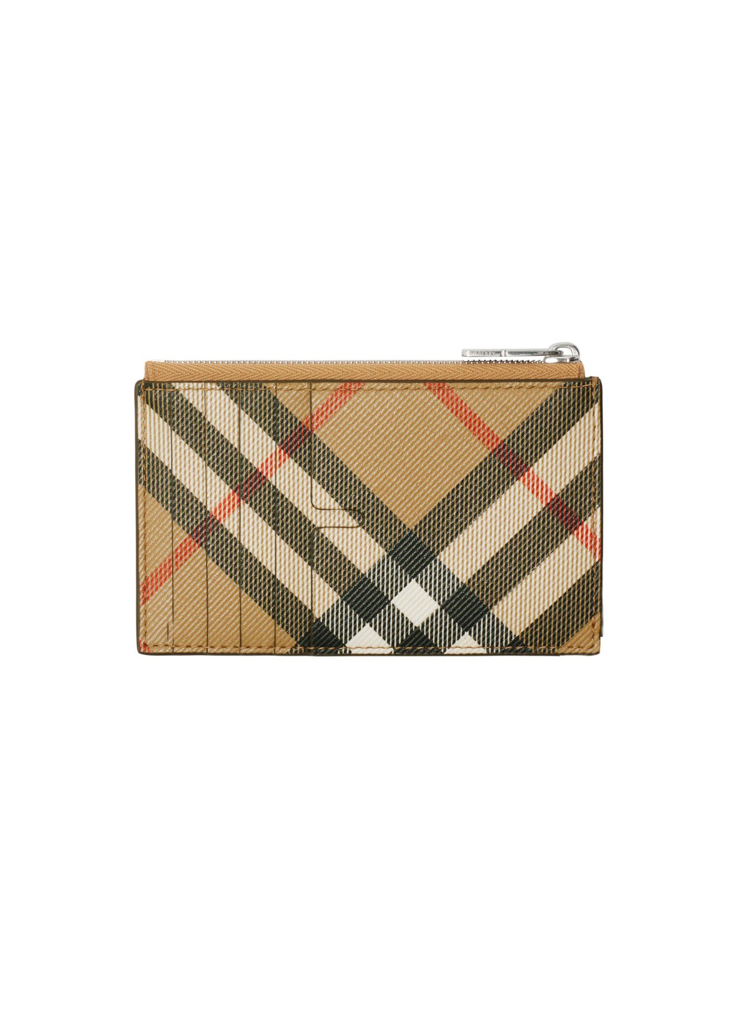 Burberry Check Zip Card Case Leather Accessories Heathrow