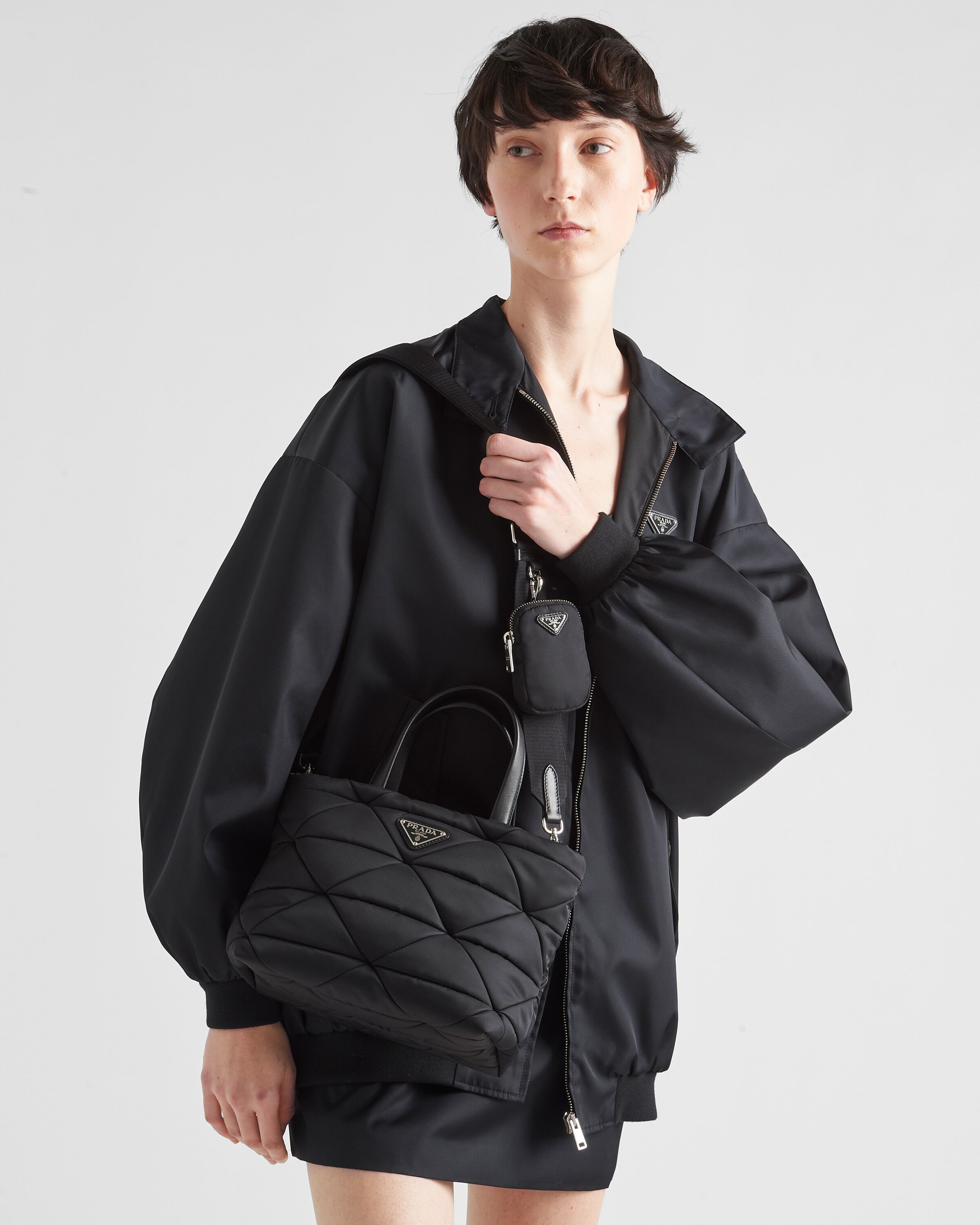 Padded Re Nylon tote bag
