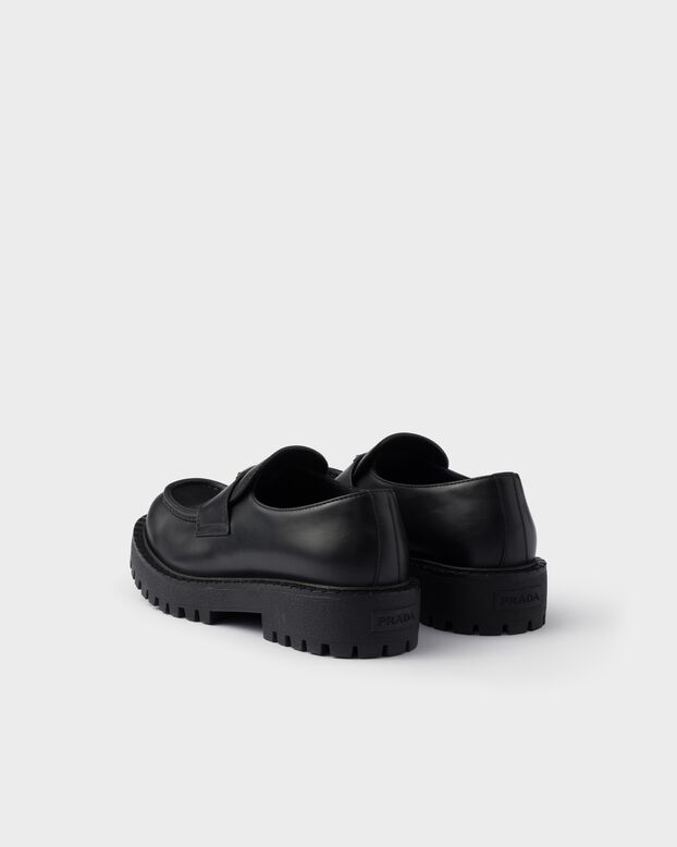 Brushed leather loafers, , hi-res