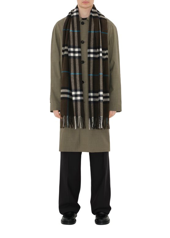 Wide Check Cashmere Scarf, , hi-res