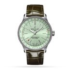 Navitimer Automatic 35 Stainless Steel Leather Strap - Mint Watch