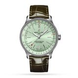 Navitimer Automatic 35 Stainless Steel Leather Strap - Mint Watch, , hi-res