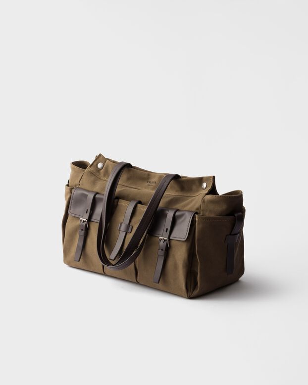Prada Route canvas and leather tote bag, , hi-res