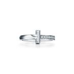 Tiffany T T1 Ring in White Gold with Diamonds - Size 7,  Tiffany T T1 Ring in White Gold with Diamonds - Size 7