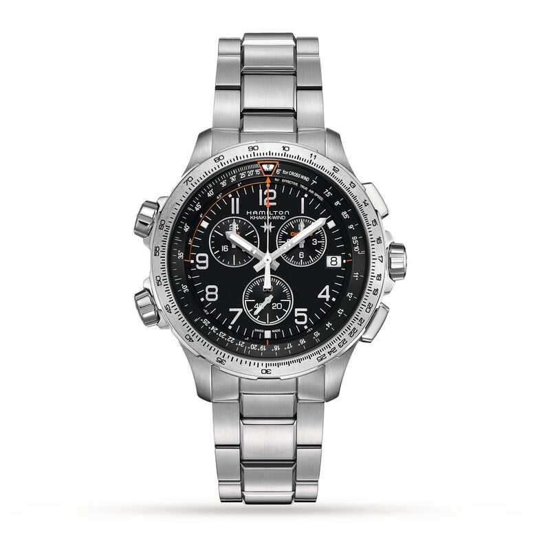 Khaki Aviation X-Wind GMT Chrono Quartz 46mm Mens Watch Black, , hi-res