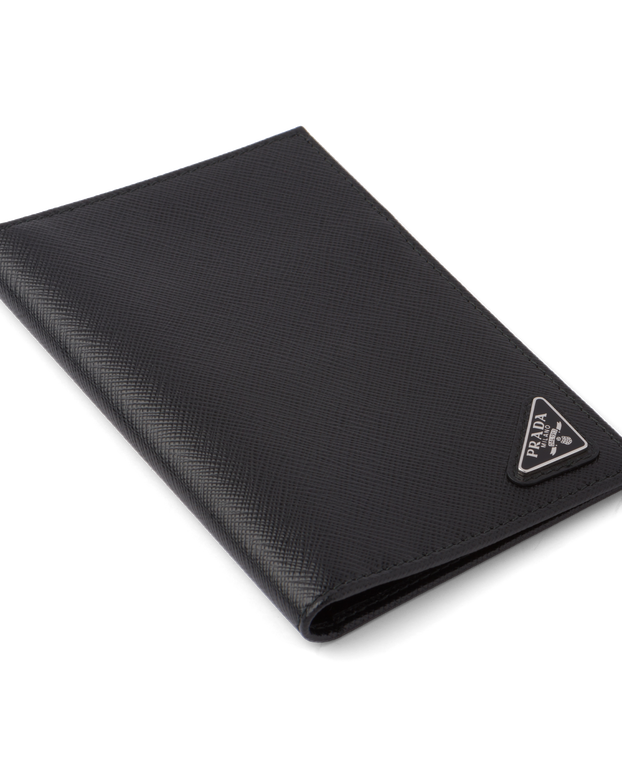 Saffiano leather passport holder, , hi-res
