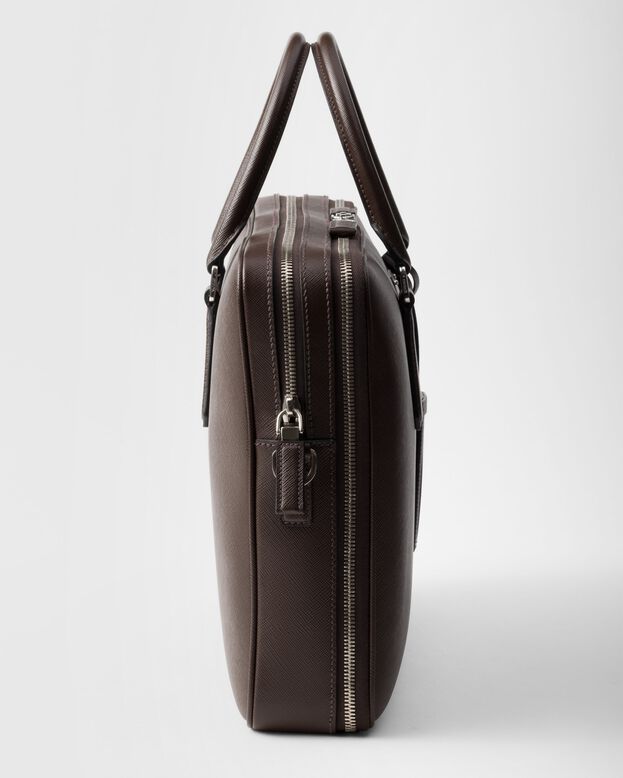 Saffiano leather briefcase, , hi-res