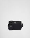 Re-Nylon and Saffiano leather shoulder bag